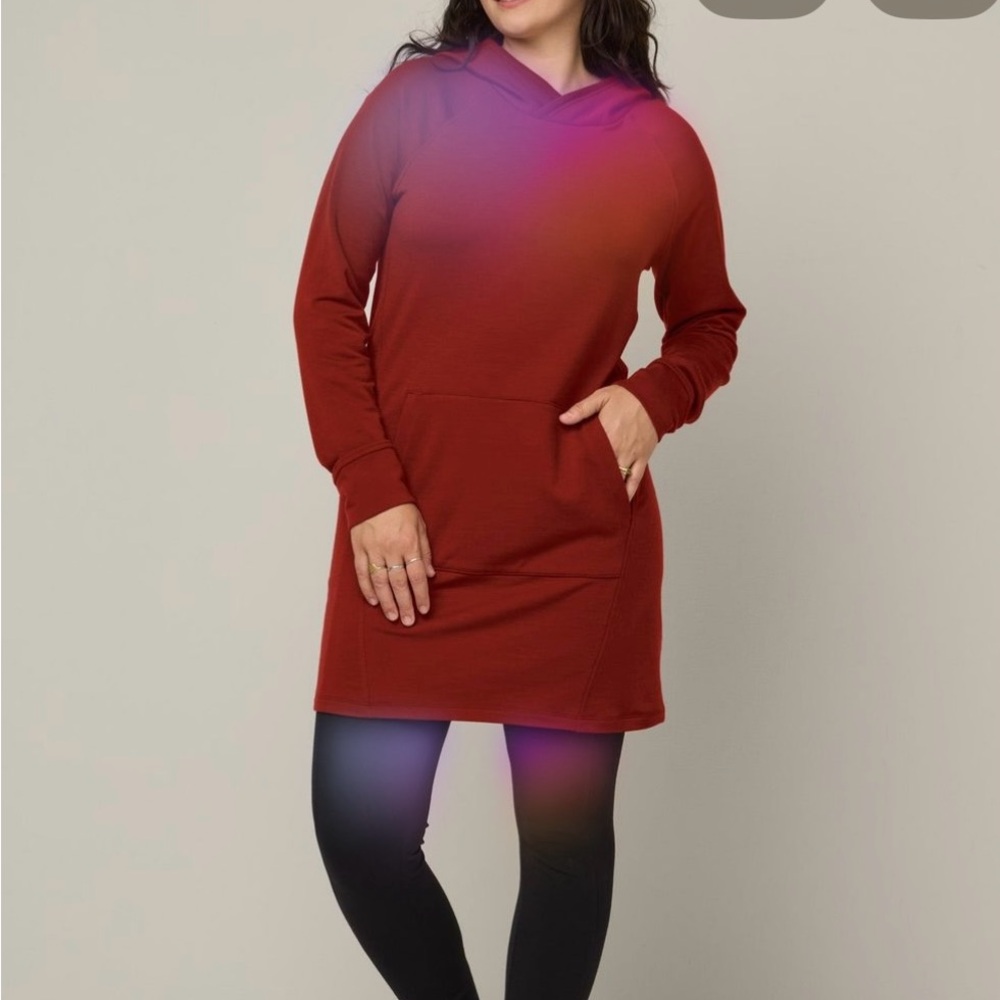 Wool& Rustic Red Everett Hoodie Dress 2X